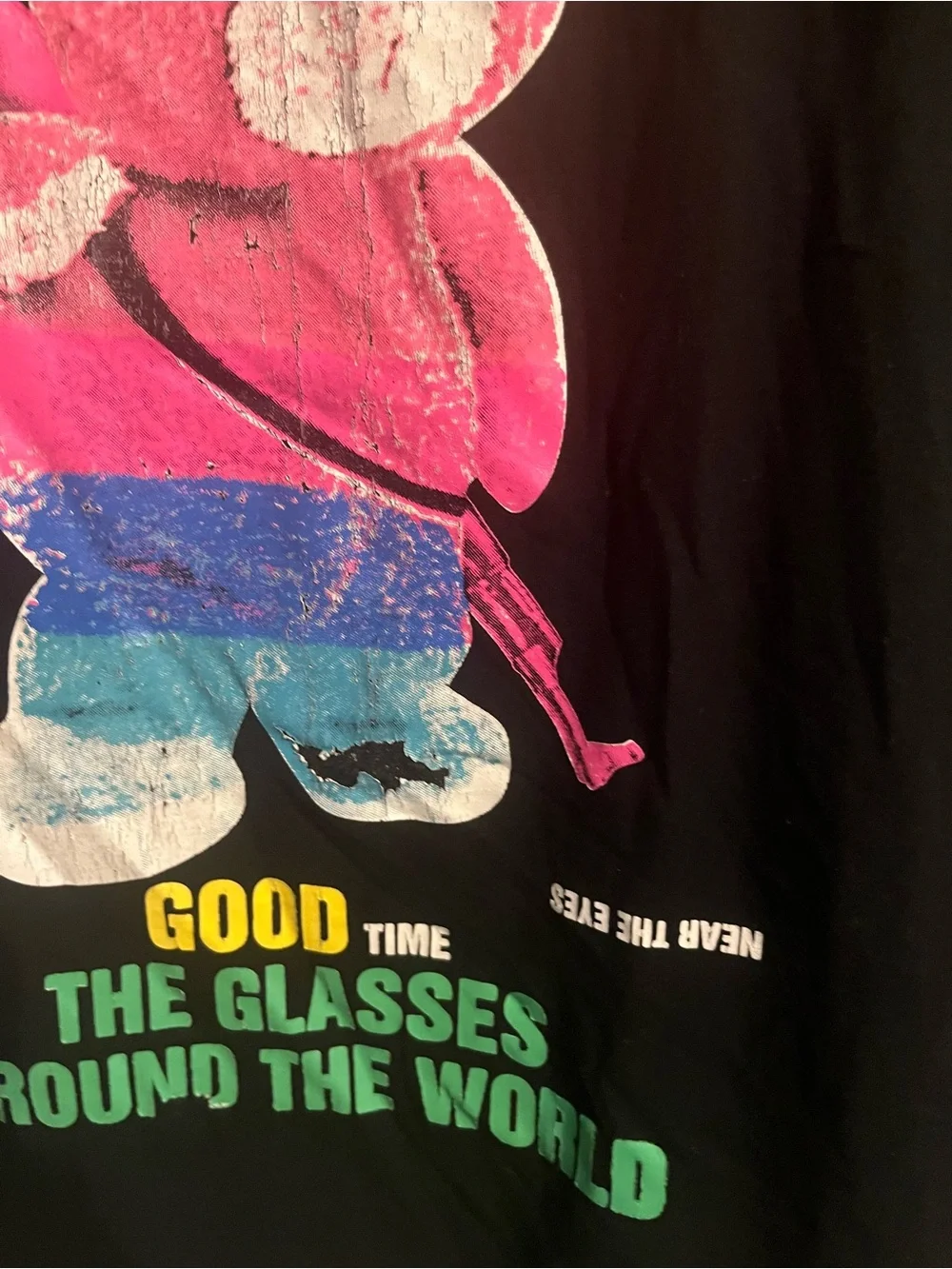 Disney x Gucci Black Graphic Tee with Bear